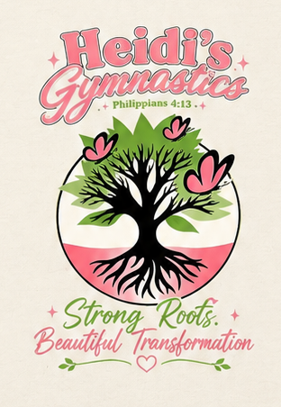 Heidi's Gynastics t-shirt close up